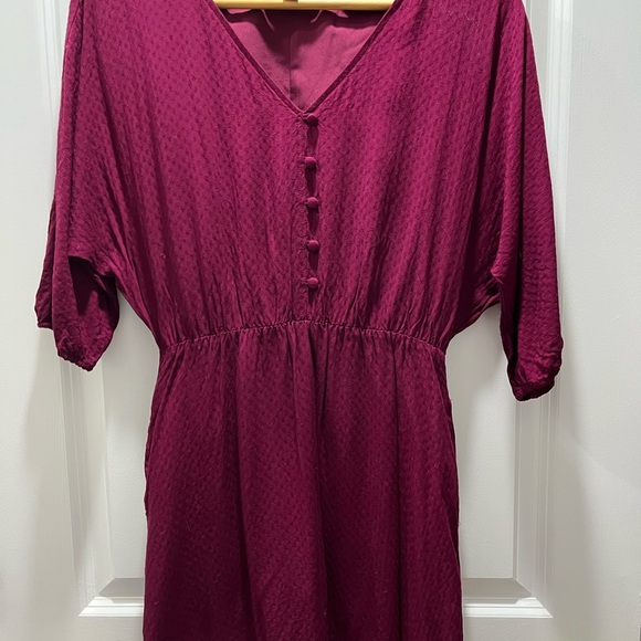 LOFT - Burgundy Mid Sleev Dress - Picture 1 of 3